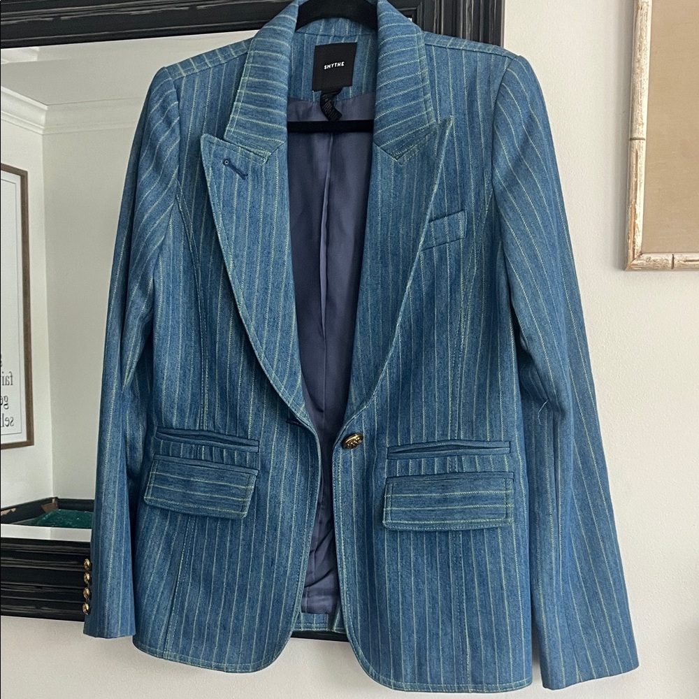 Smythe Denim Blue Striped Blazer - Picture 8 of 12